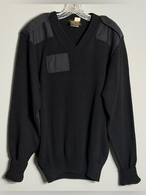 Citadel Men's Black V-Neck Military Sweater Size Large